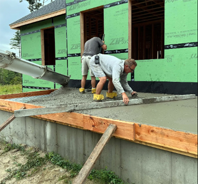 Custom concrete patio installation, MA, CT