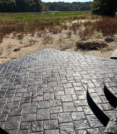 Finished stamped concrete patio, MA, CT