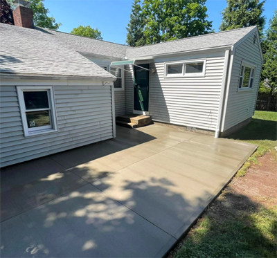 Residential concrete patio construction, MA, CT