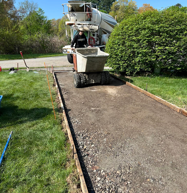 Concrete walkway & sidewalk construction, repairs, MA, CT