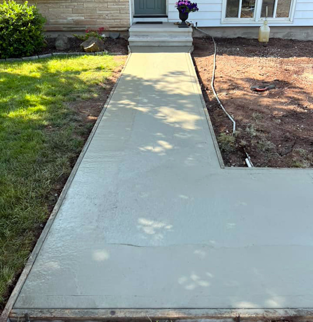Concrete walkway & sidewalk construction, repairs, MA, CT